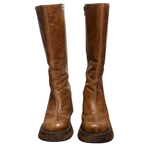 Vintage Brown Destroy Platform Boots Club Bratz Doll — Size 39 (8 - 8.5 US) - Picture 2 of 14